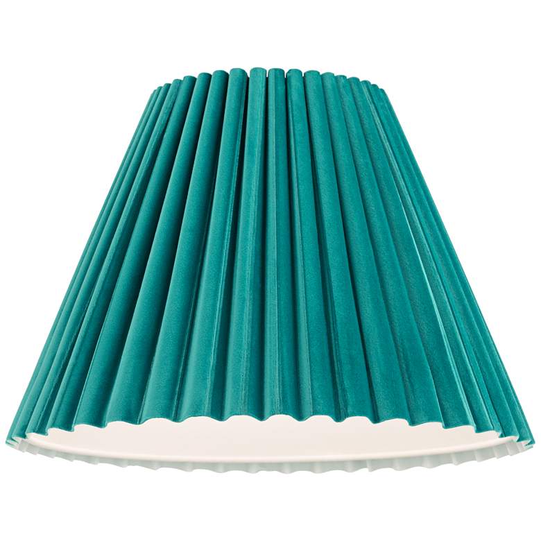 Image 3 Springcrest Lita Green Velvet Pleated Lamp Shade 7x15x10 (Spider) more views
