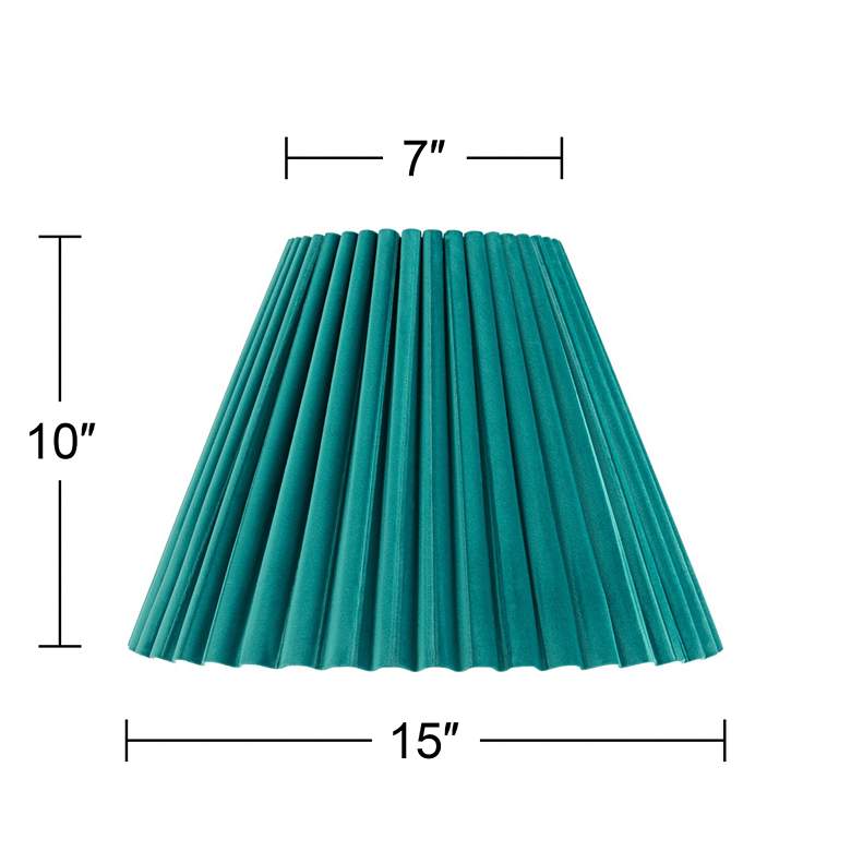 Image 7 Springcrest Lita Green Velvet Pleated Lamp Shade 7x15x10 (Spider) more views