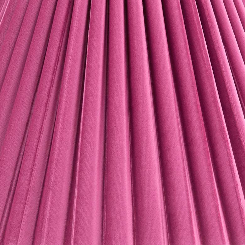 Image 2 Springcrest Lita Pink Velvet Pleated Lamp Shade 7x15x10 (Spider) more views