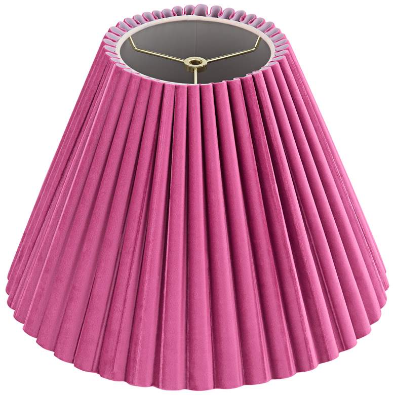 Image 4 Springcrest Lita Pink Velvet Pleated Lamp Shade 7x15x10 (Spider) more views