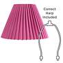6_Springcrest Lita Pink Velvet Pleated Lamp Shade 7x15x10 (Spider) more views