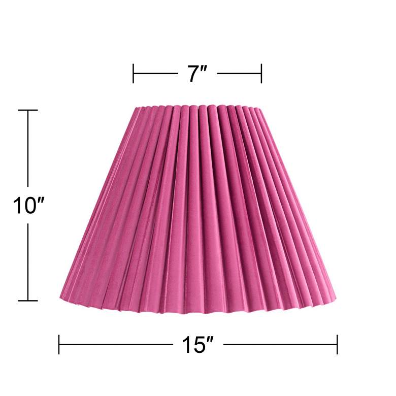Image 7 Springcrest Lita Pink Velvet Pleated Lamp Shade 7x15x10 (Spider) more views