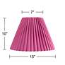 7_Springcrest Lita Pink Velvet Pleated Lamp Shade 7x15x10 (Spider) more views