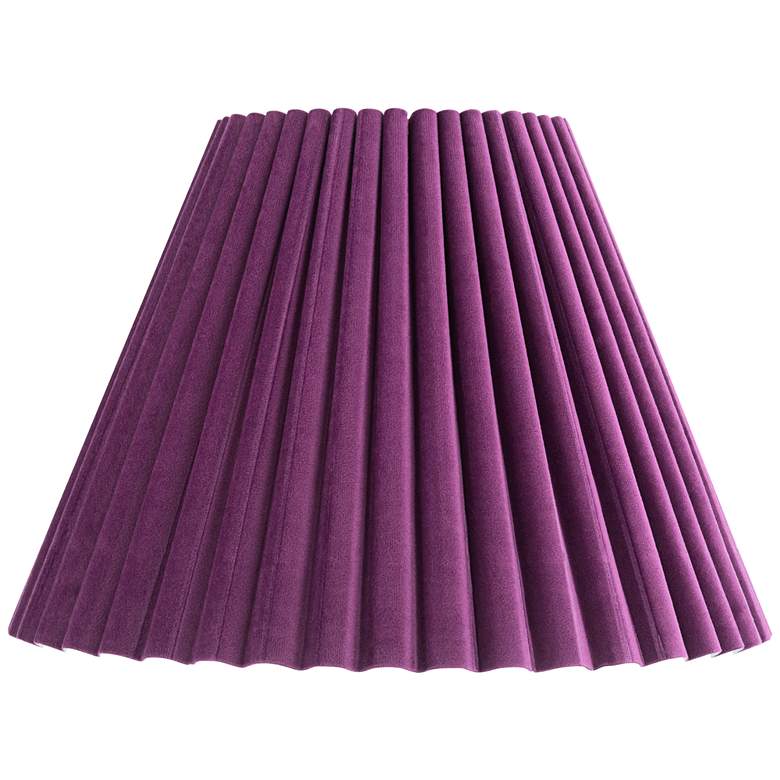 Image 1 Springcrest Lita Purple Velvet Pleated Lamp Shade 7x15x10 (Spider)