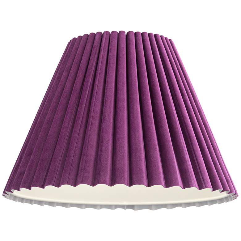 Image 3 Springcrest Lita Purple Velvet Pleated Lamp Shade 7x15x10 (Spider) more views