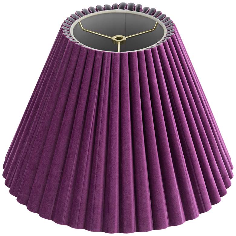 Image 4 Springcrest Lita Purple Velvet Pleated Lamp Shade 7x15x10 (Spider) more views