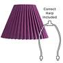 6_Springcrest Lita Purple Velvet Pleated Lamp Shade 7x15x10 (Spider) more views