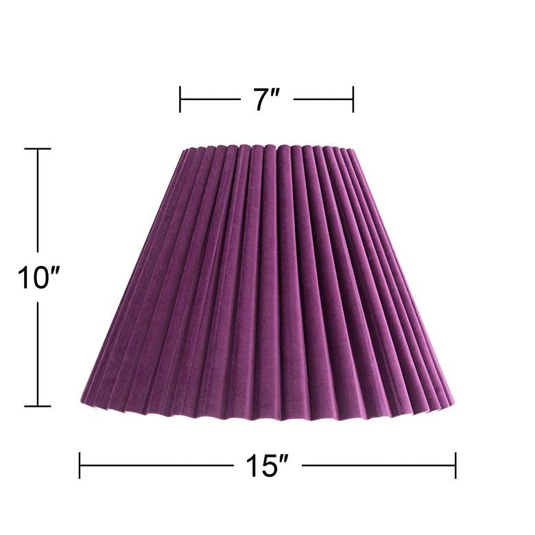 Image 7 Springcrest Lita Purple Velvet Pleated Lamp Shade 7x15x10 (Spider) more views
