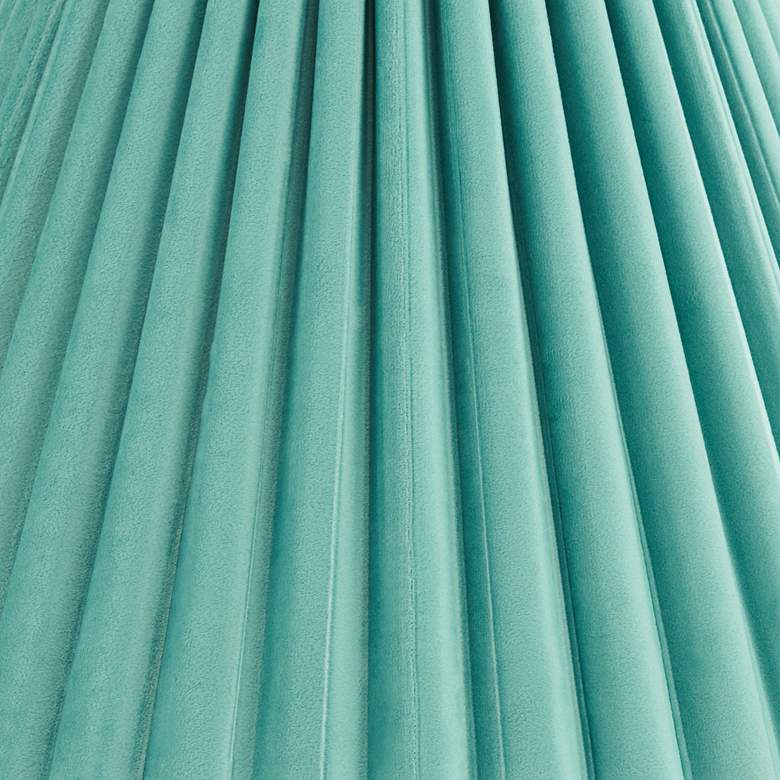 Image 2 Springcrest Lita Turquoise Blue Green Velvet Pleated Shade 7x15x10 (Spider) more views