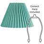 6_Springcrest Lita Turquoise Blue Green Velvet Pleated Shade 7x15x10 (Spider) more views