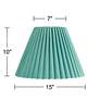 7_Springcrest Lita Turquoise Blue Green Velvet Pleated Shade 7x15x10 (Spider) more views