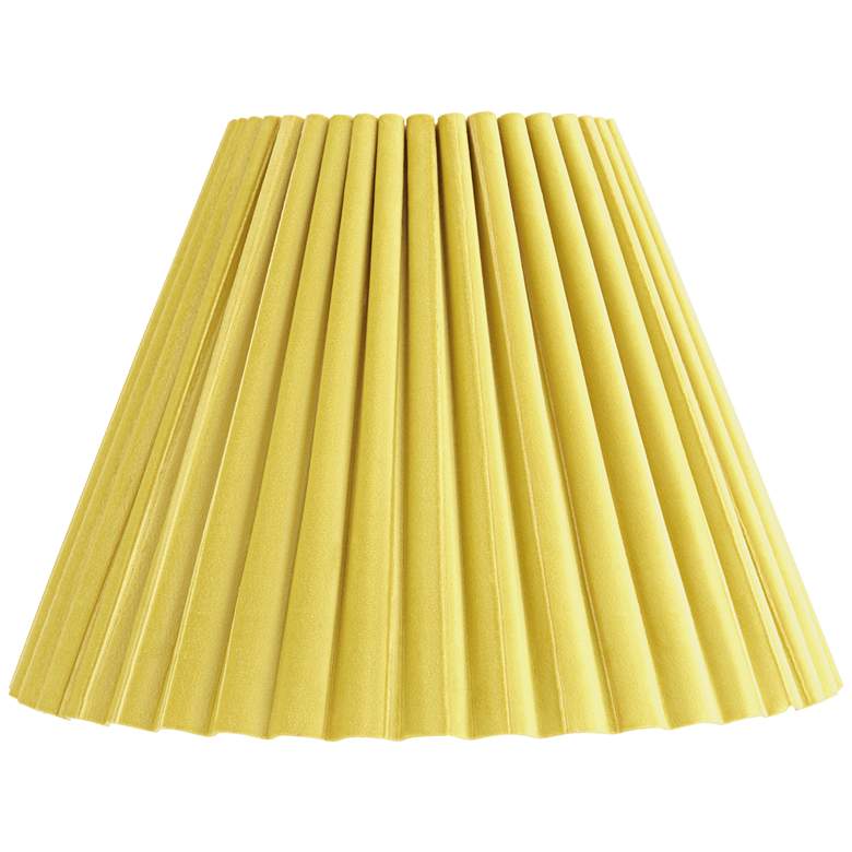 Image 1 Springcrest Lita Yellow Velvet Pleated Lamp Shade 7x15x10 (Spider)