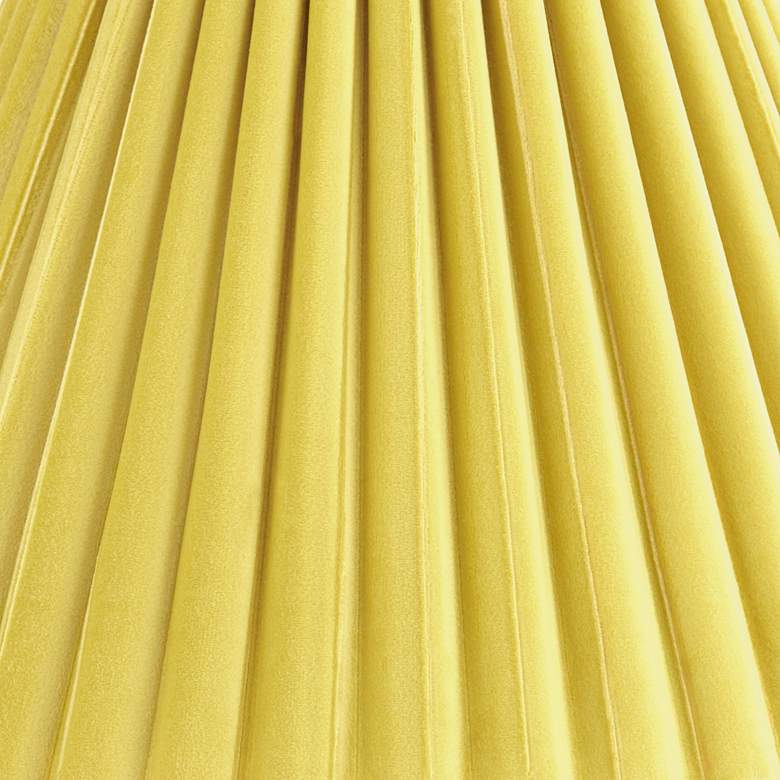 Image 2 Springcrest Lita Yellow Velvet Pleated Lamp Shade 7x15x10 (Spider) more views