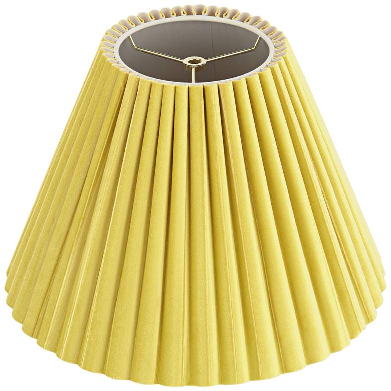 Image 4 Springcrest Lita Yellow Velvet Pleated Lamp Shade 7x15x10 (Spider) more views