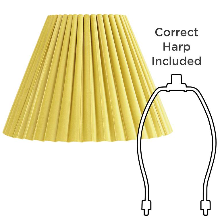 Image 6 Springcrest Lita Yellow Velvet Pleated Lamp Shade 7x15x10 (Spider) more views