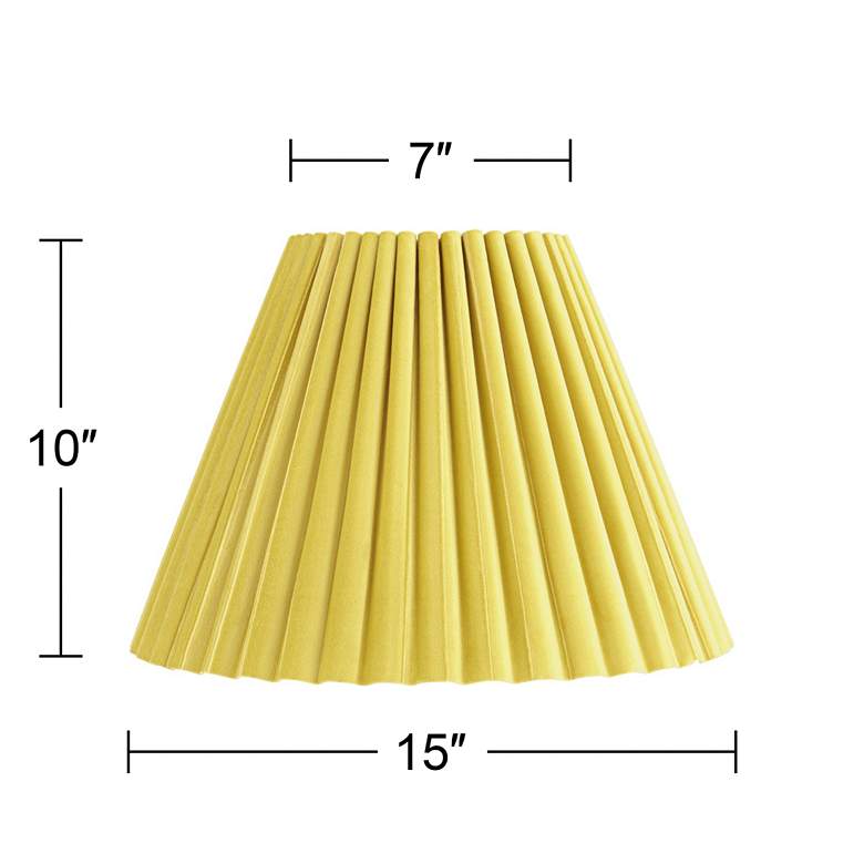 Image 7 Springcrest Lita Yellow Velvet Pleated Lamp Shade 7x15x10 (Spider) more views