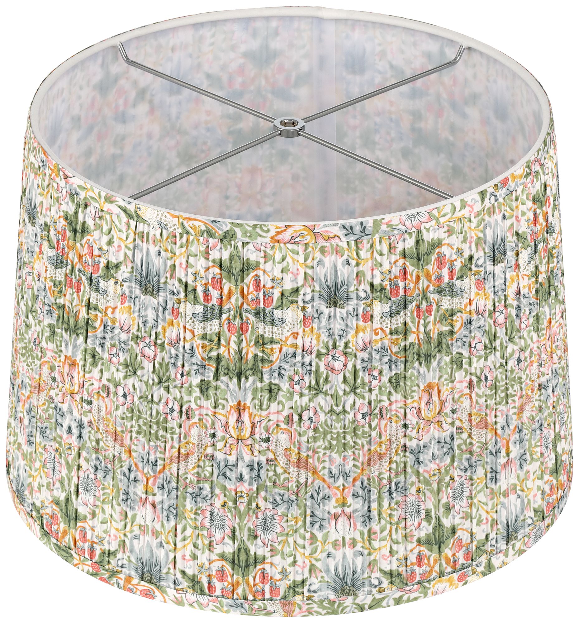 Image 4 Springcrest Lizzy Multi-Color Floral Pleated Drum Shade 14x16x11 (Spider) more views