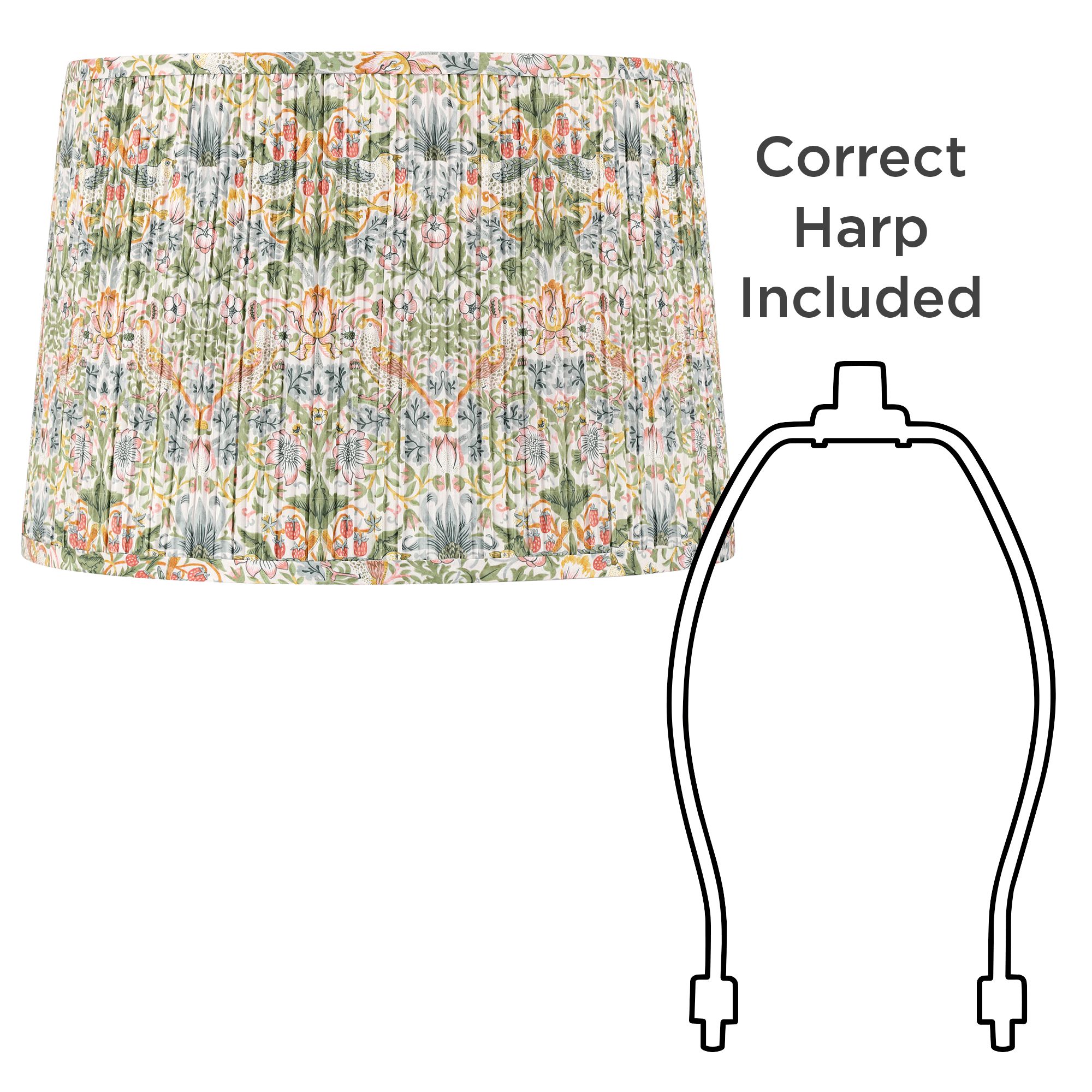 Image 6 Springcrest Lizzy Multi-Color Floral Pleated Drum Shade 14x16x11 (Spider) more views