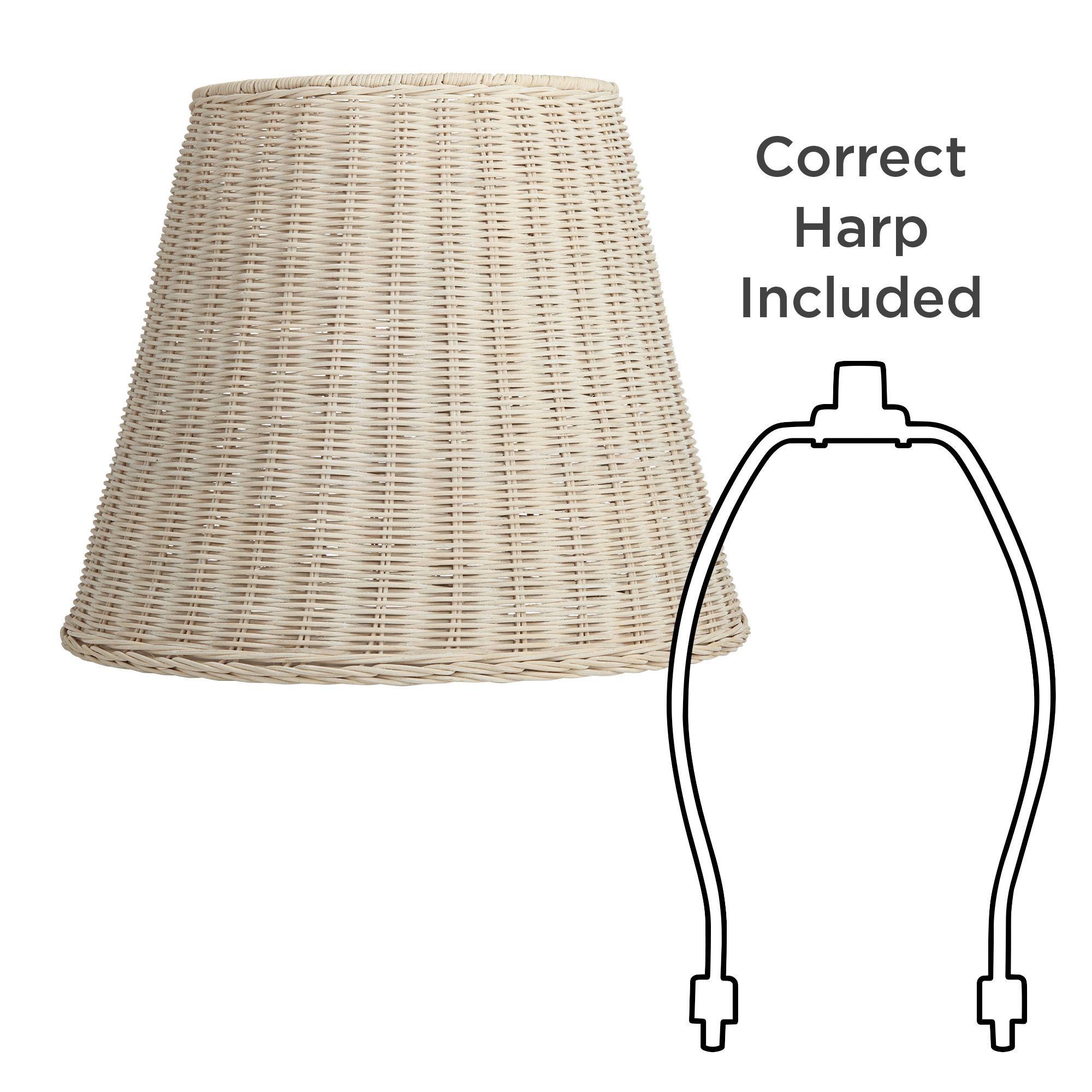 Image 6 Springcrest Lydia Soft Beige Rattan Lamp Shade 10x16x13.25 (Spider) more views