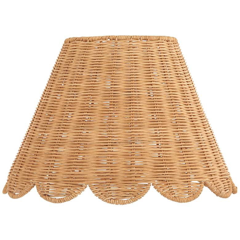 Image 1 Springcrest Mambo Natural Rattan Scalloped Shade 7x15x9.5 (Spider)