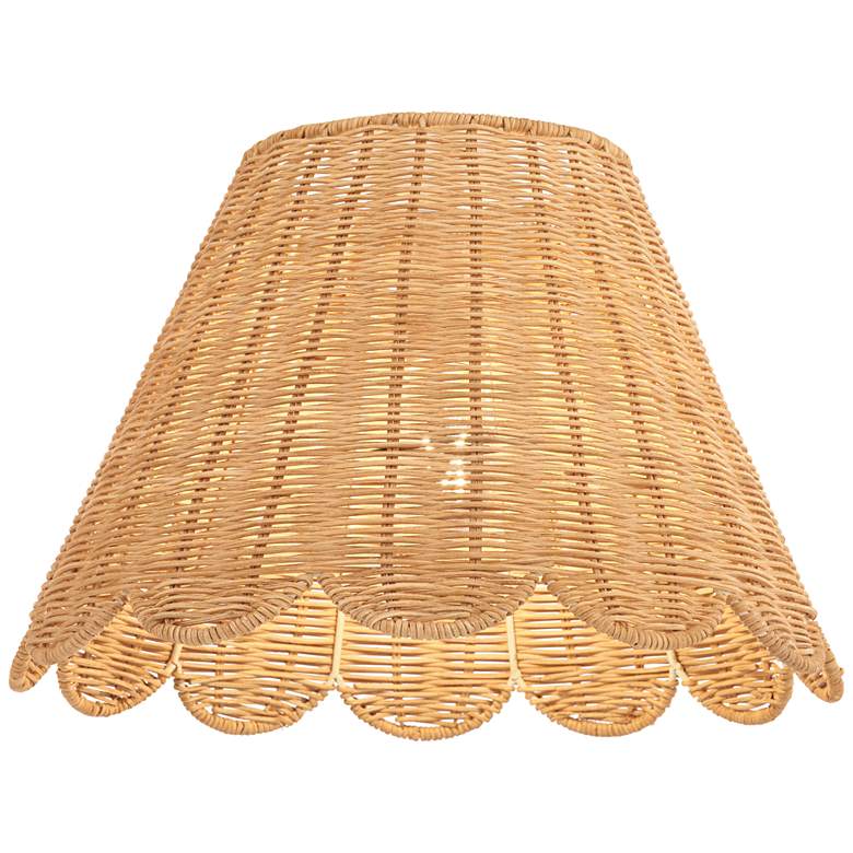 Image 3 Springcrest Mambo Natural Rattan Scalloped Shade 7x15x9.5 (Spider) more views