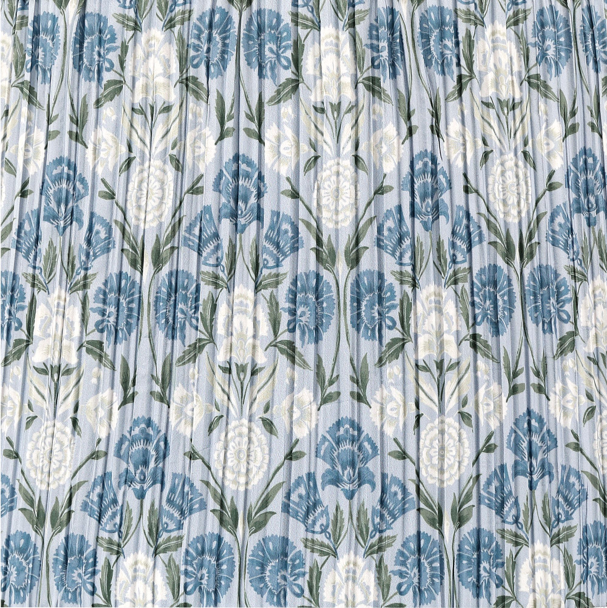 Image 2 Springcrest Mariam Cobalt/White Floral Pleated Drum Shade 14x16x11 (Spider) more views