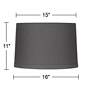 5_Springcrest Marlee Charcoal Gray Linen Drum Lamp Shade 15X16X11 (Spider) more views