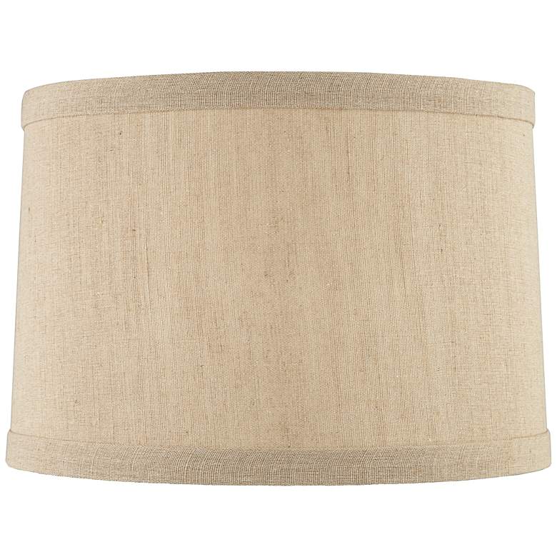 Image 1 Springcrest Marlee Natural Linen Hardback Drum Lamp Shade 15x16x11 (Spider)