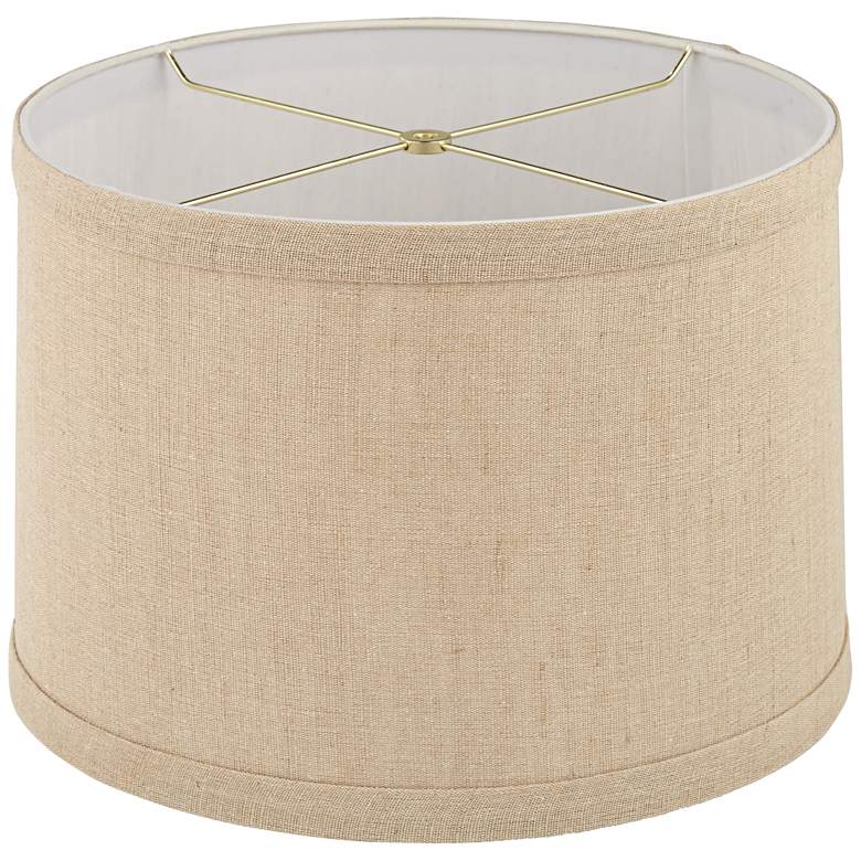 Image 4 Springcrest Marlee Natural Linen Hardback Drum Lamp Shade 15x16x11 (Spider) more views