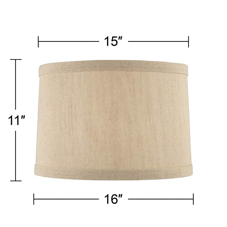 Image 6 Springcrest Marlee Natural Linen Hardback Drum Lamp Shade 15x16x11 (Spider) more views