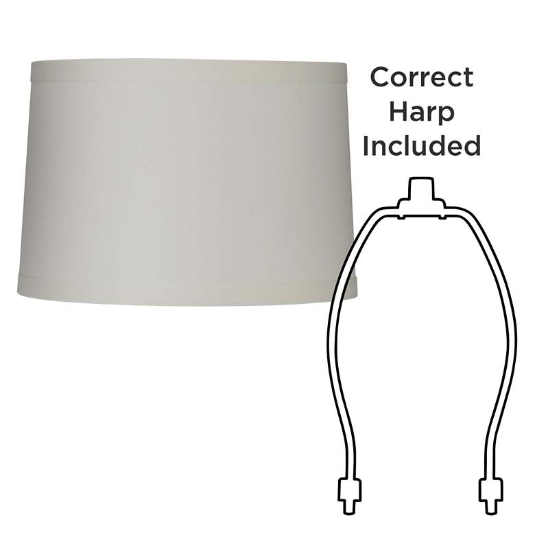 Image 6 Springcrest Marlee Off-White Linen Drum Lamp Shade 15X16X11 (Spider) more views