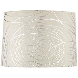 Springcrest Marlee Off-White Silver Circles Drum Shade 15x16x11 (Spider)