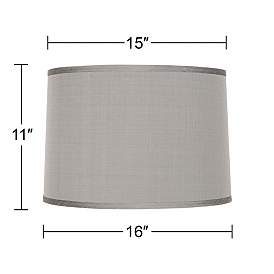 Image5 of Springcrest Marlee Platinum Gray Faux Silk Lamp Shade 15x16x11 (Spider) more views