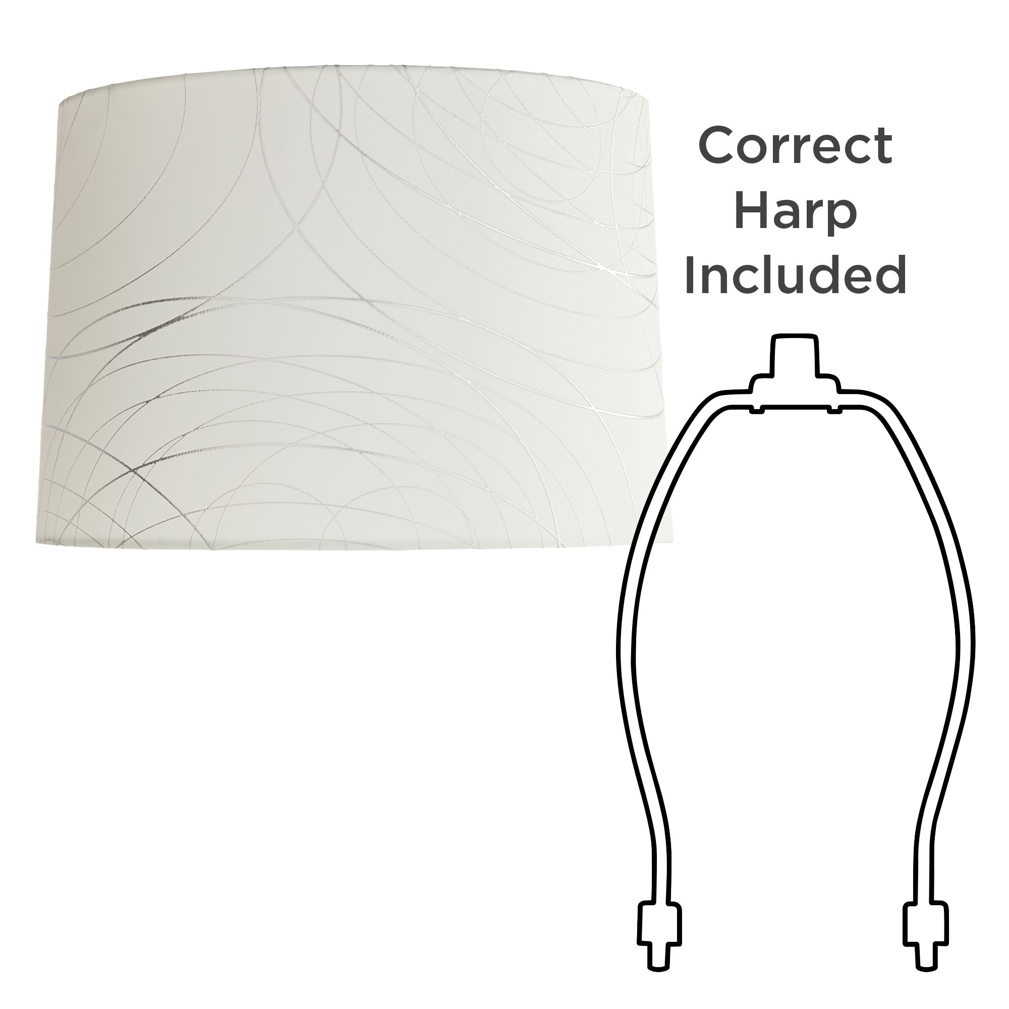 Springcrest Marlee  Silver Circles Drum Shade 15x16x11 (Spider) in scene