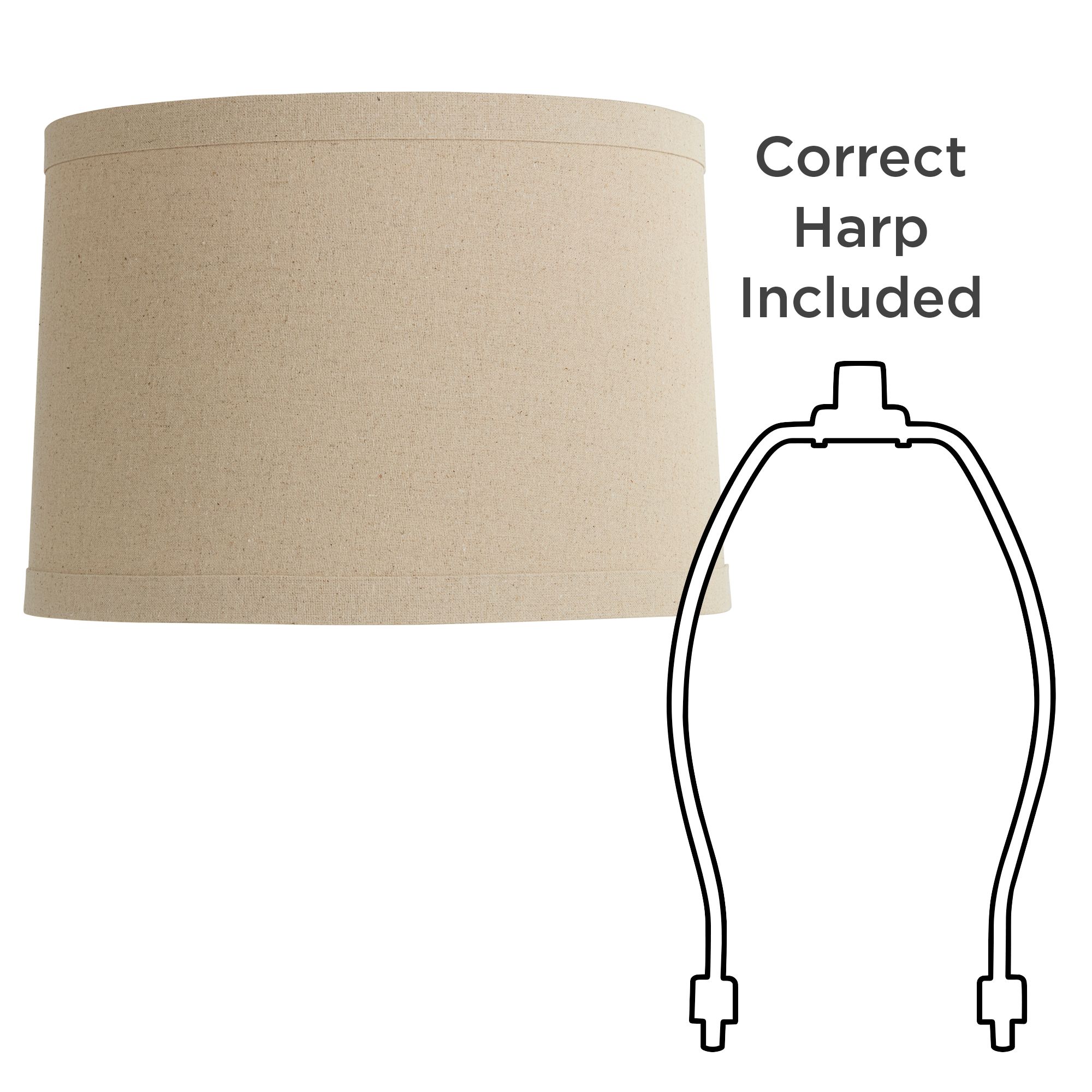 Springcrest Marlee Taupe Linen Drum Shade 15x16x11 (Spider)