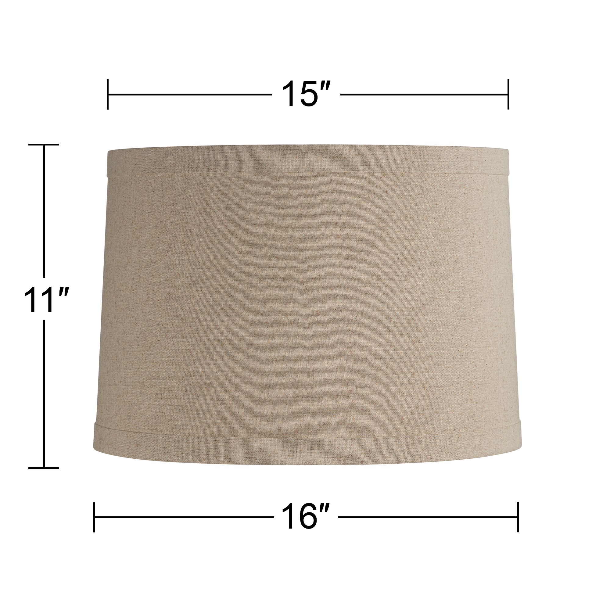 Image 7 Springcrest Marlee Taupe Linen Drum Shade 15x16x11 (Spider) more views