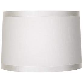 Image1 of Springcrest Marlee White Ribbon Trim Tapered Drum Shade 15x16x11 (Spider)