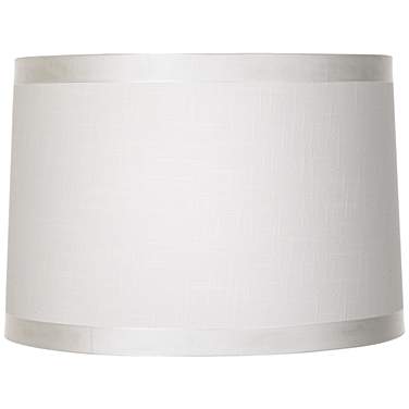 Springcrest Marlee White Ribbon Trim Tapered Drum Shade 15x16x11 (Spider)