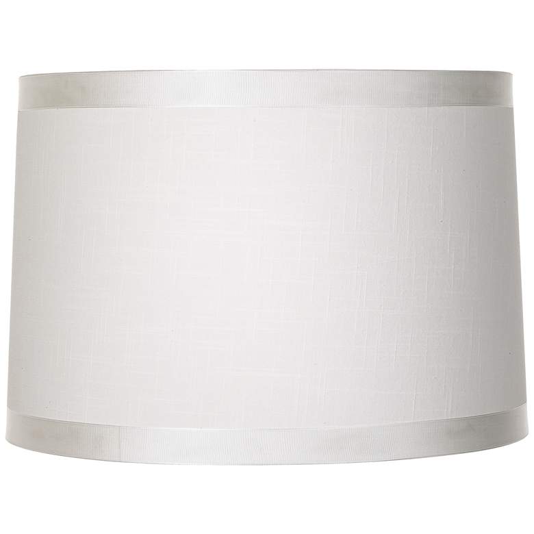 Image 1 Springcrest Marlee White Ribbon Trim Tapered Drum Shade 15x16x11 (Spider)