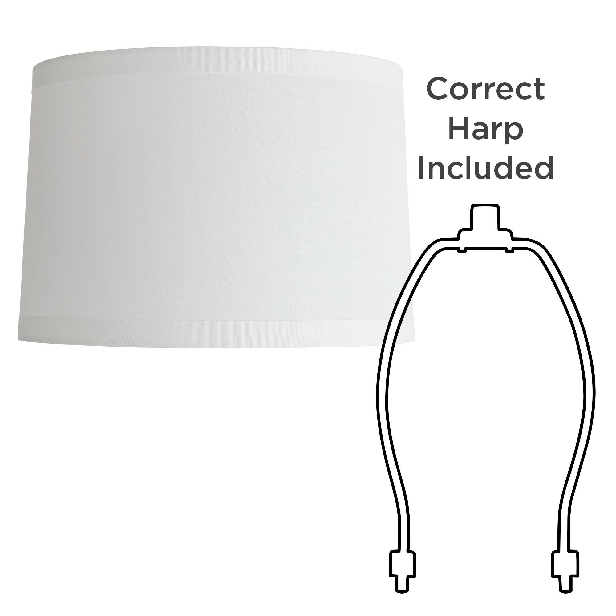 Springcrest Marlee White Ribbon Trim Tapered Drum Shade 15x16x11 (Spider)