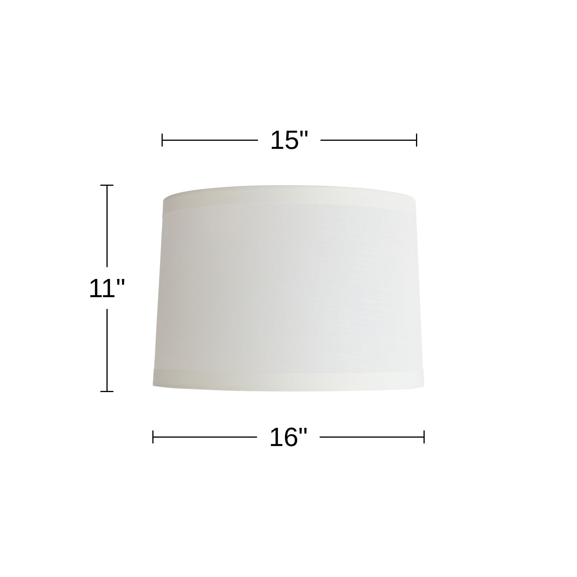 Springcrest Marlee White Ribbon Trim Tapered Drum Shade 15x16x11 (Spider)