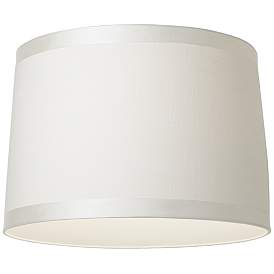 Image3 of Springcrest Marlee White Ribbon Trim Tapered Drum Shade 15x16x11 (Spider) more views