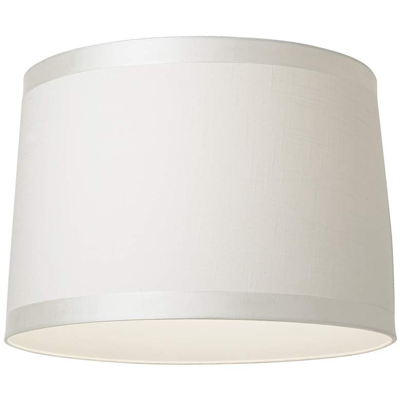 Image 3 Springcrest Marlee White Ribbon Trim Tapered Drum Shade 15x16x11 (Spider) more views