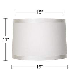 Image5 of Springcrest Marlee White Ribbon Trim Tapered Drum Shade 15x16x11 (Spider) more views