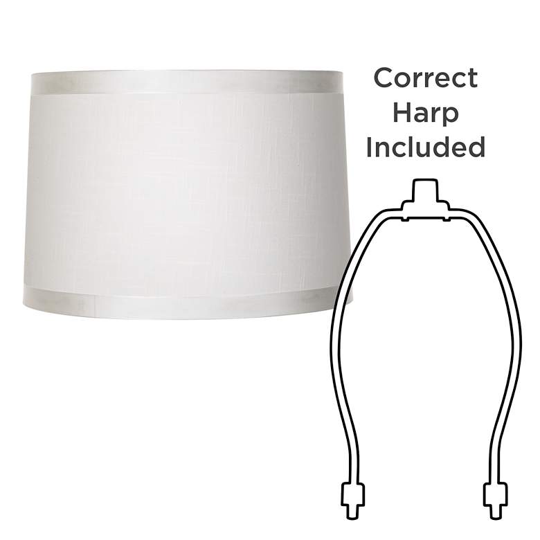 Image 6 Springcrest Marlee White Ribbon Trim Tapered Drum Shade 15x16x11 (Spider) more views