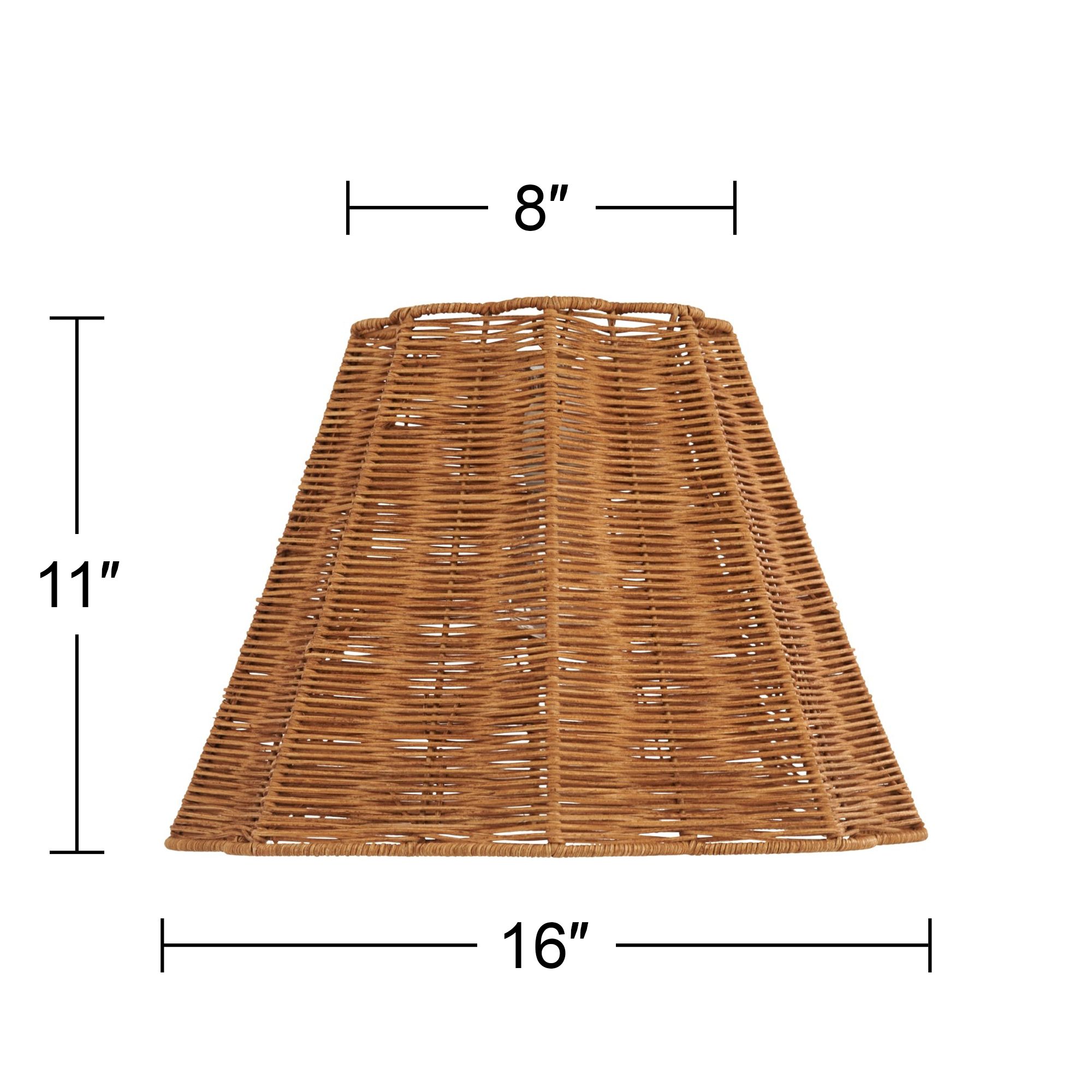 Image 7 Springcrest Maurice Natural Dark Rattan Lamp Shade by Springcrest 8x16x11 more views