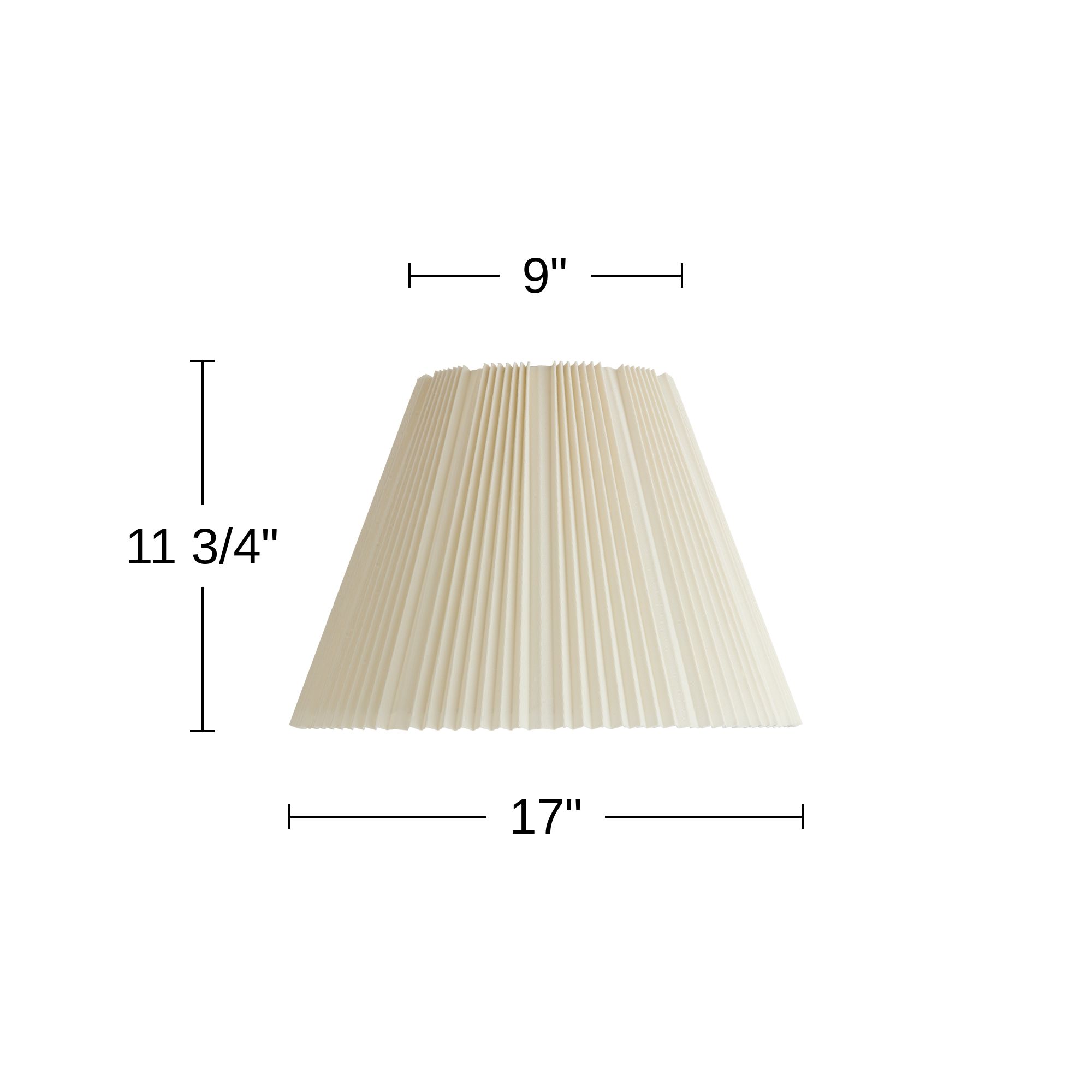 Springcrest Mavin Off-White Knife Pleated Lamp Shade 9x17x12.25 (Spider)