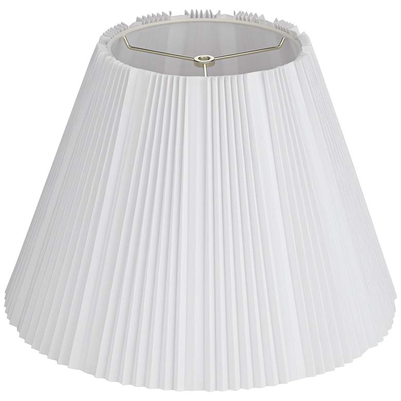 Image 4 Springcrest Mavin White Linen Knife Pleated Lamp Shade 9x17x12.25 (Spider) more views