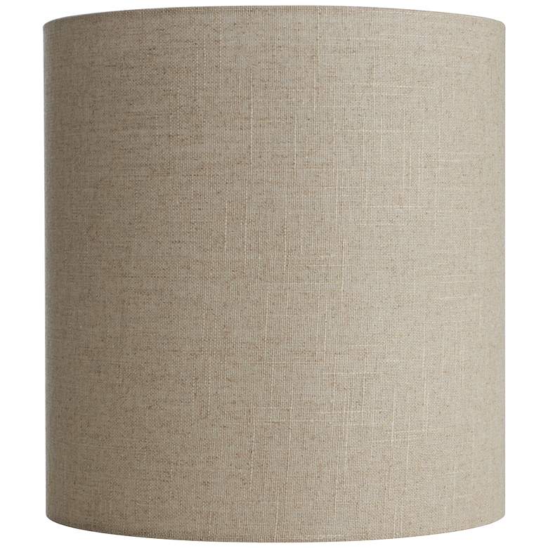 Image 1 Springcrest Meryl Oatmeal Linen Tall Drum Shade 14x14x15 (Spider)