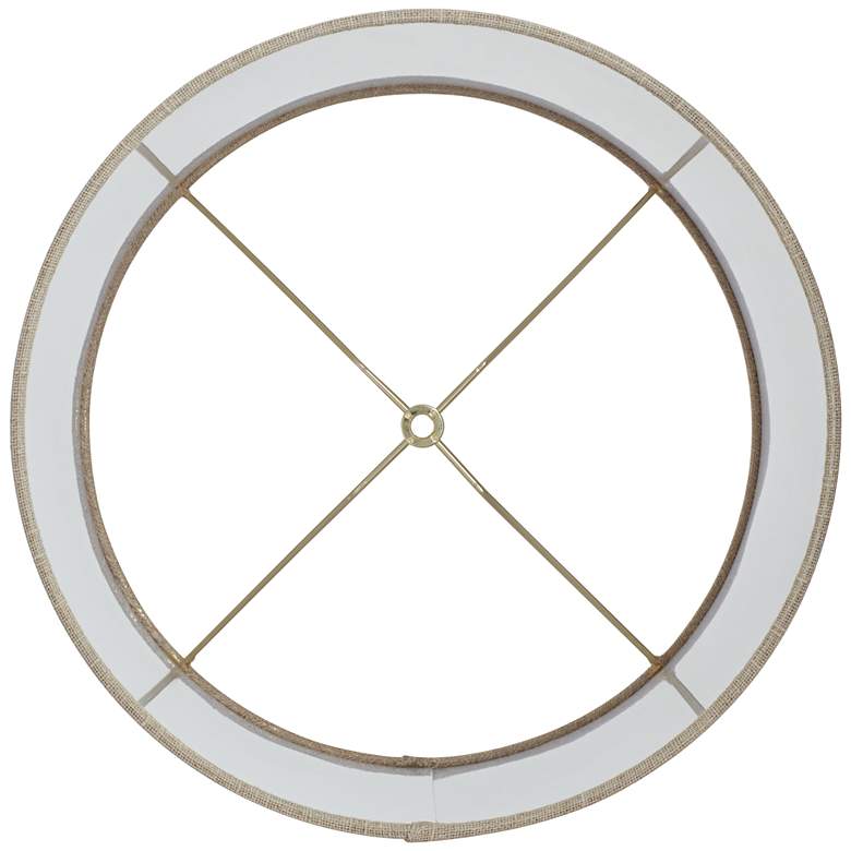 Image 5 Springcrest Meryl Oatmeal Linen Tall Drum Shade 14x14x15 (Spider) more views